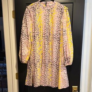 Ganni Pink and Yellow Patterned Top